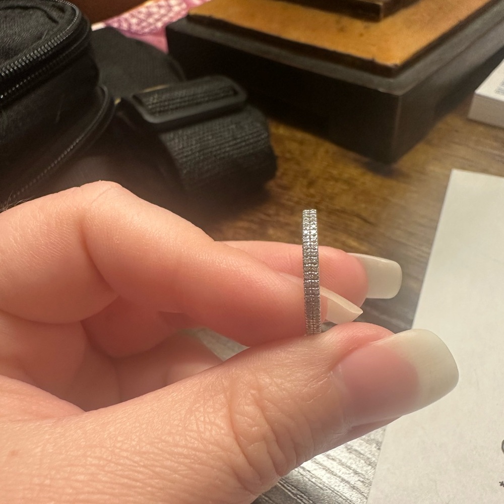 Sterling Silver Moissanite Stacking Ring - image 5